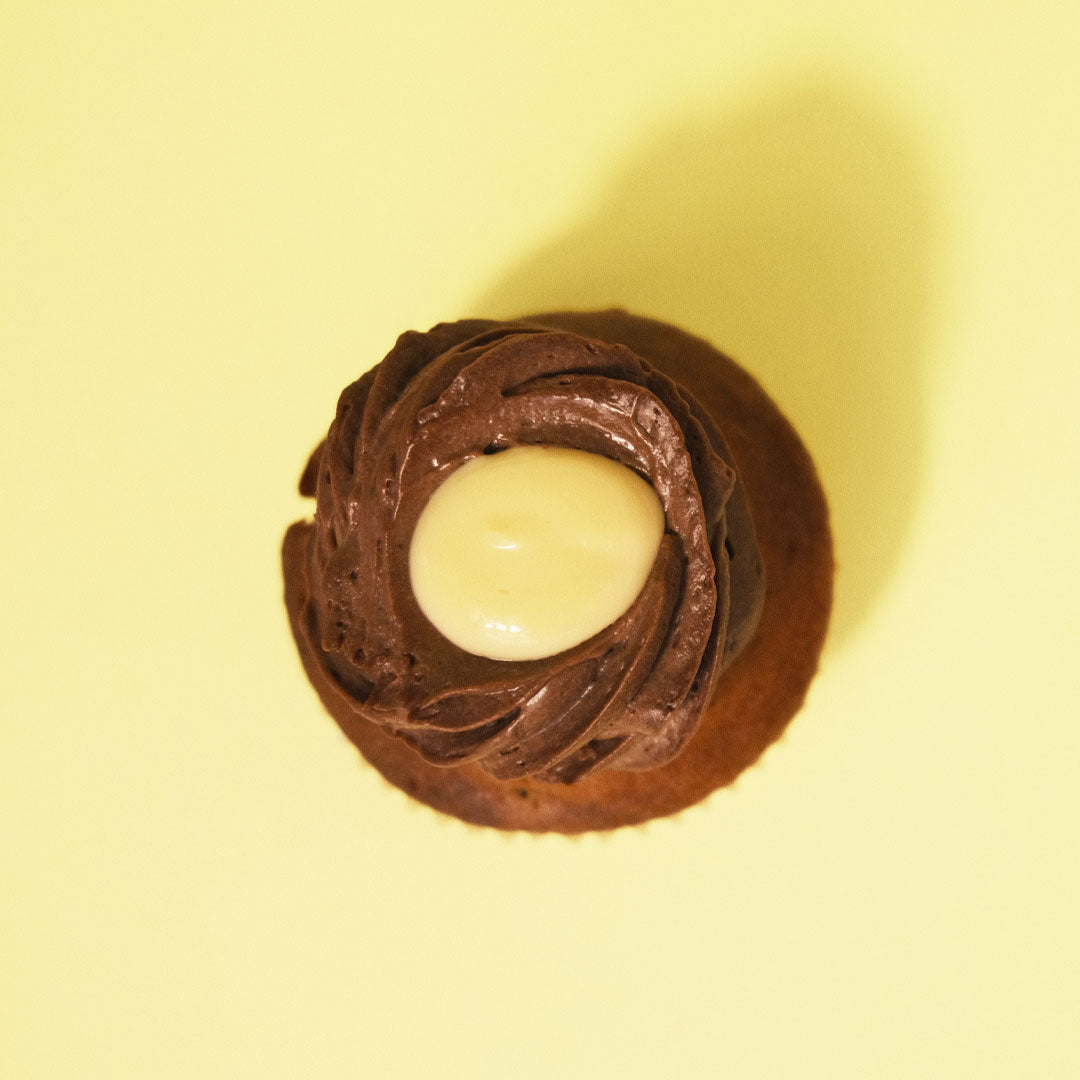 Muffin de chocolate y fruta de la pasión