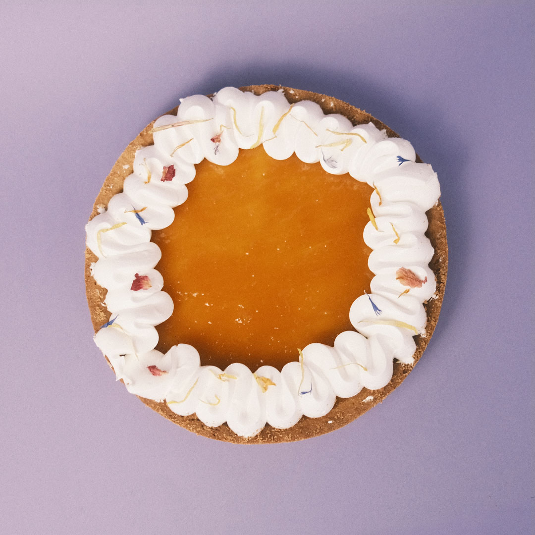 Pie maracuyá y mango