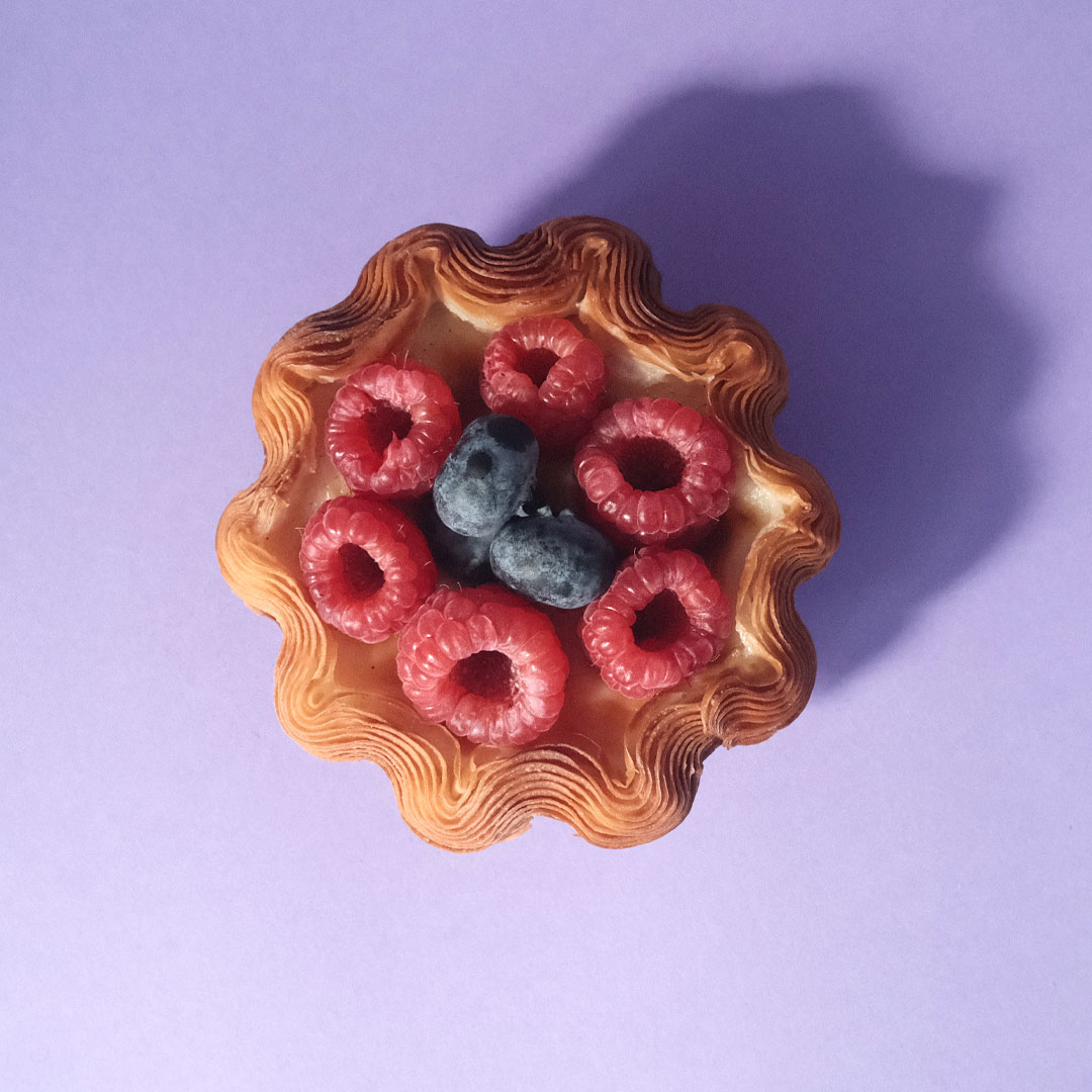 Flan hojaldre vainilla y frutos rojos